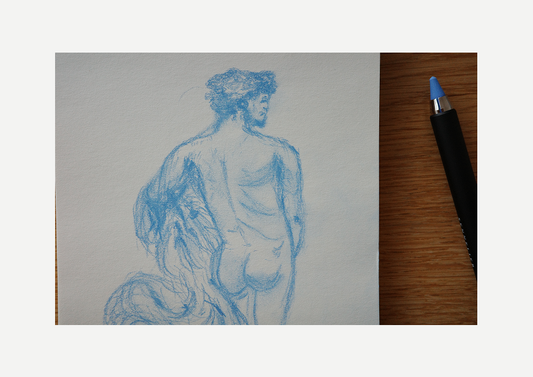 Greek actor, art, visual work, sketching, pastel pencil