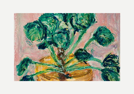 Chinese coin plant, Oil pastel, Visual artwork, Painting, Art, Abstract, Gift