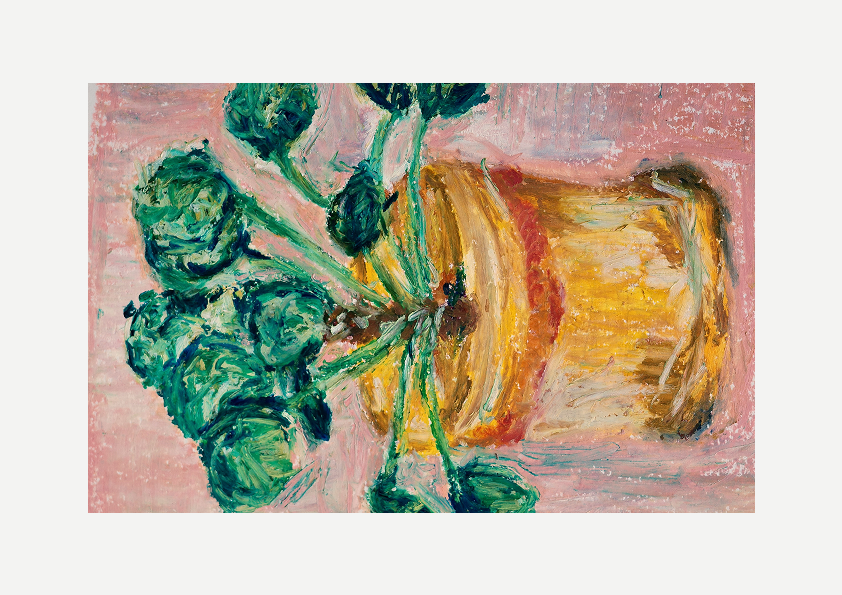 Chinese coin plant, Oil pastel, Visual artwork, Painting, Art, Abstract, Gift