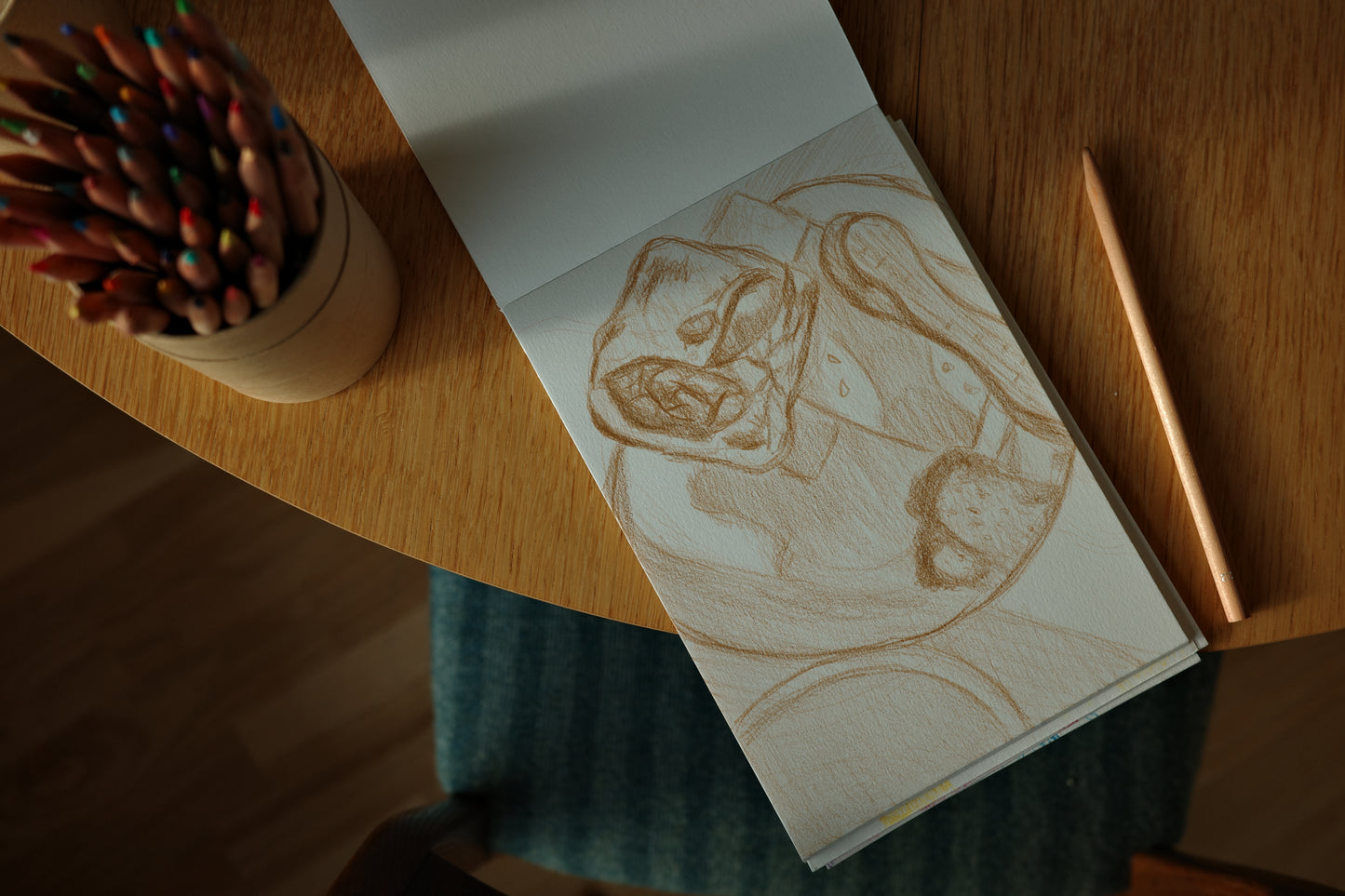 Sourdough sketches, art, visual work, sketching, color pencil