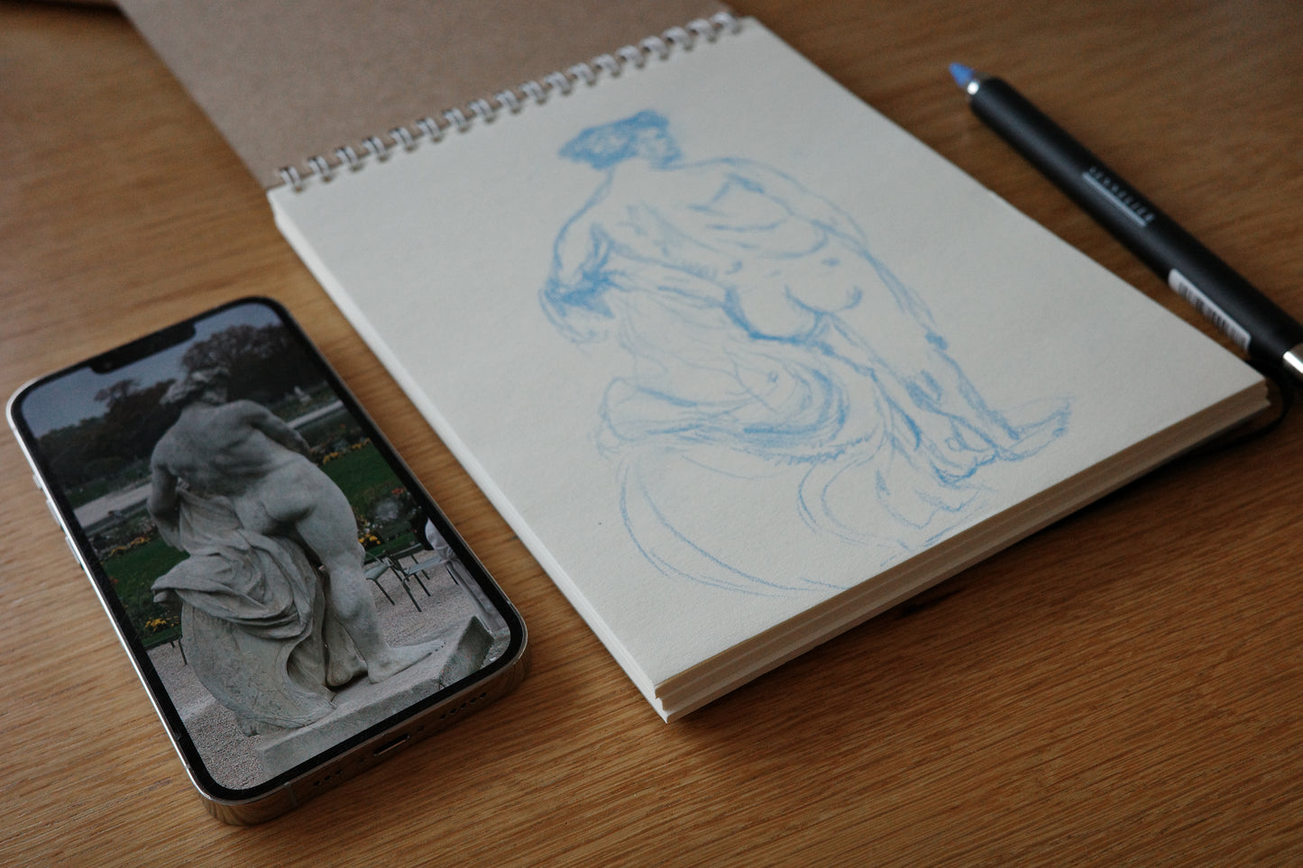 Greek actor, art, visual work, sketching, pastel pencil