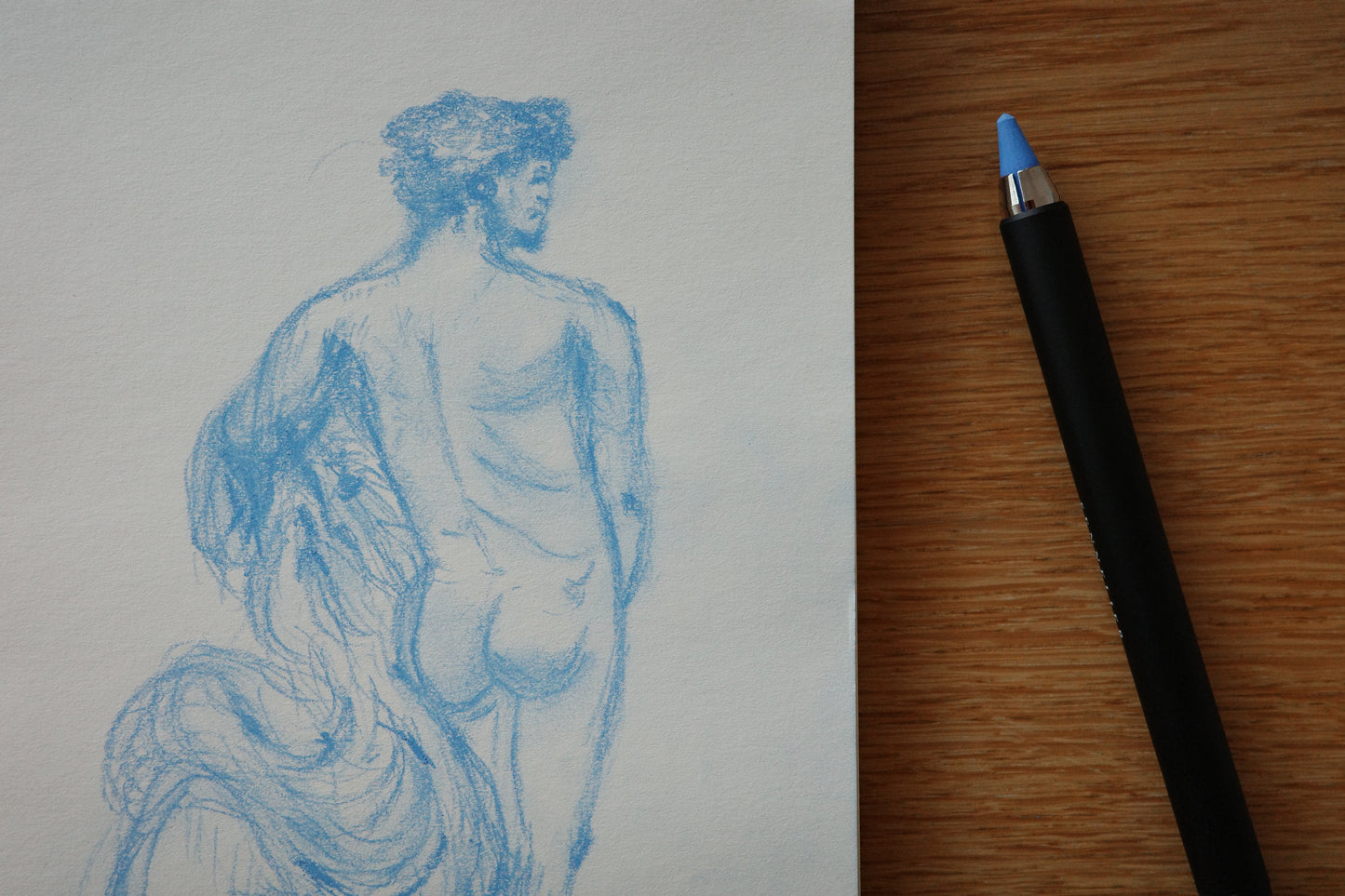 Greek actor, art, visual work, sketching, pastel pencil